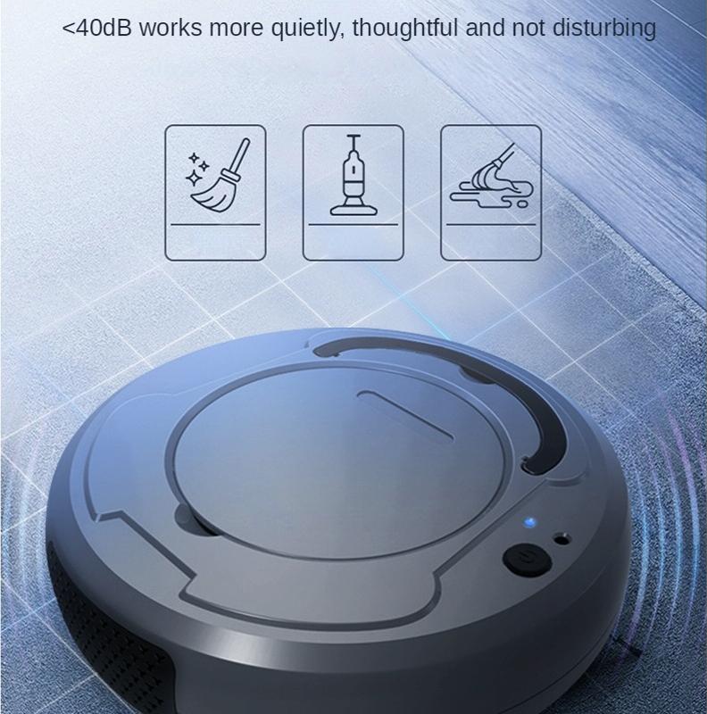 Smart 3-in-1 Robot Vacuum with Wet / Dry Mopping - Rechargeable & Auto Cleaning - Black - Black