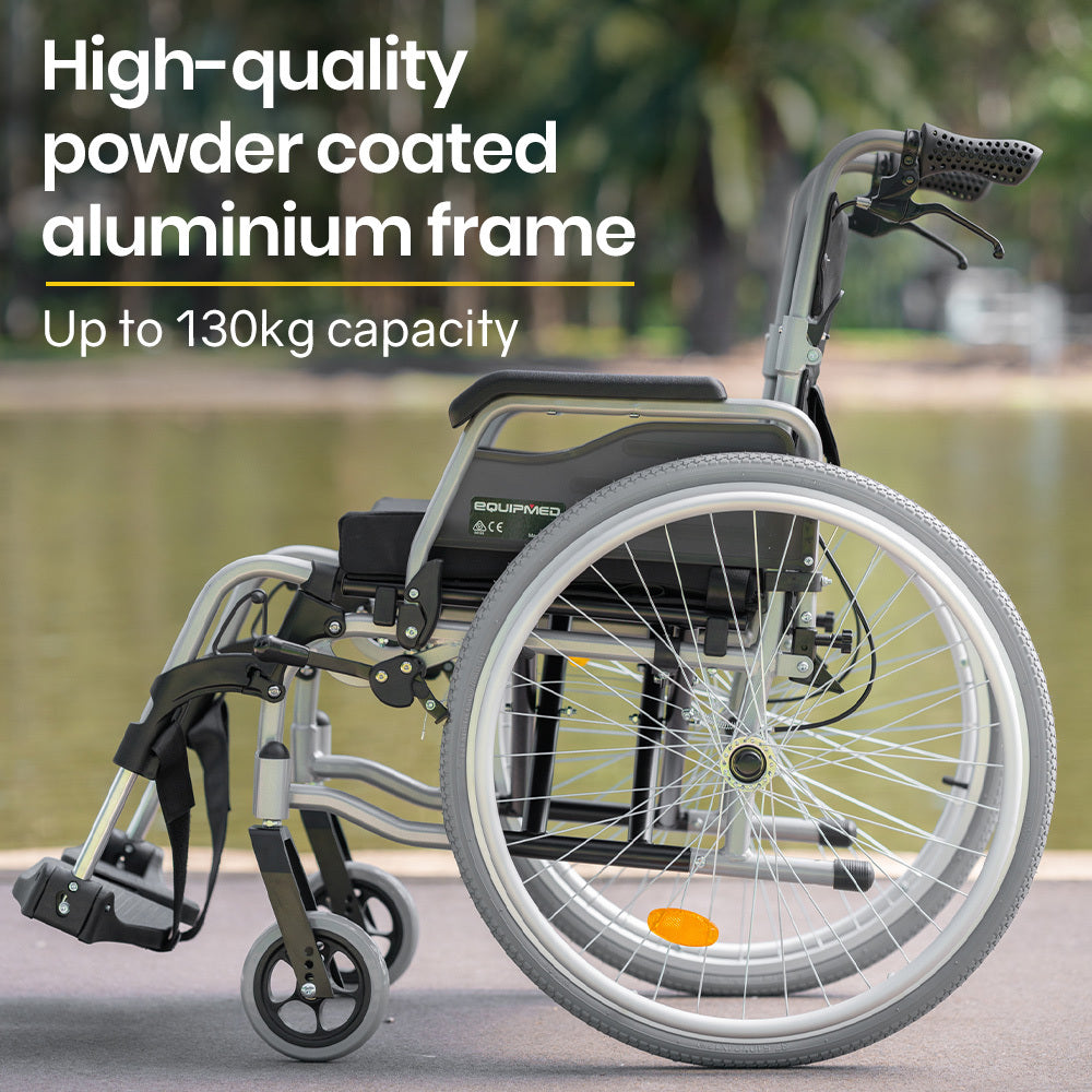 EQUIPMED 24" PORTABLE MOBILITY AID WHEELCHAIR