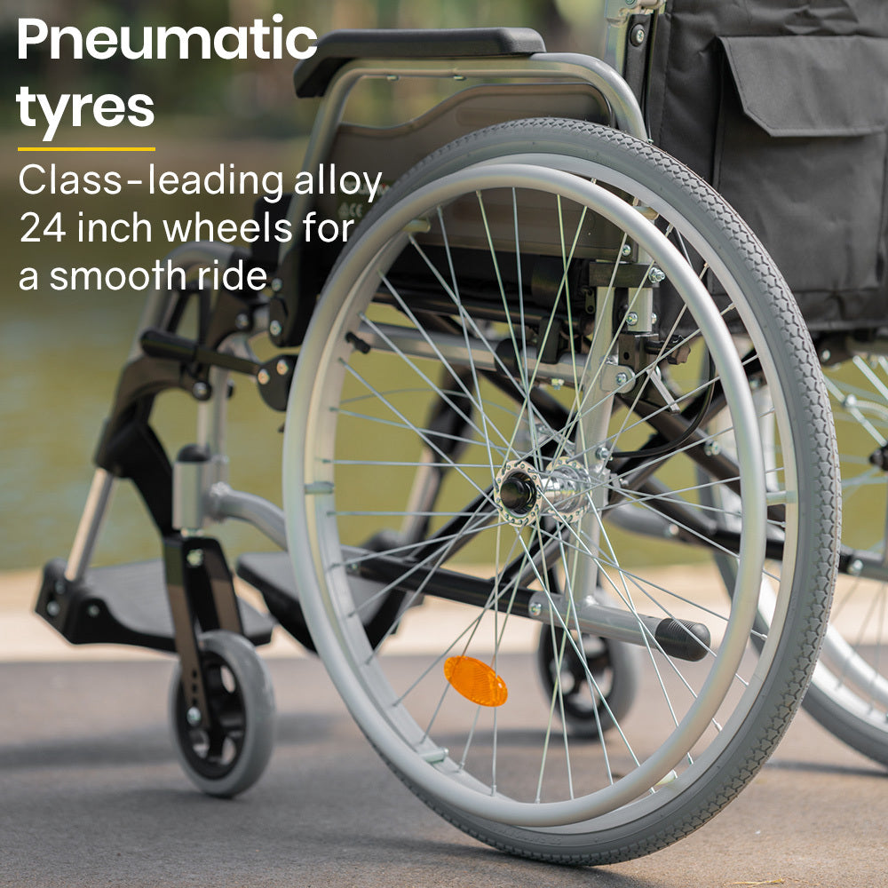 EQUIPMED 24" PORTABLE MOBILITY AID WHEELCHAIR