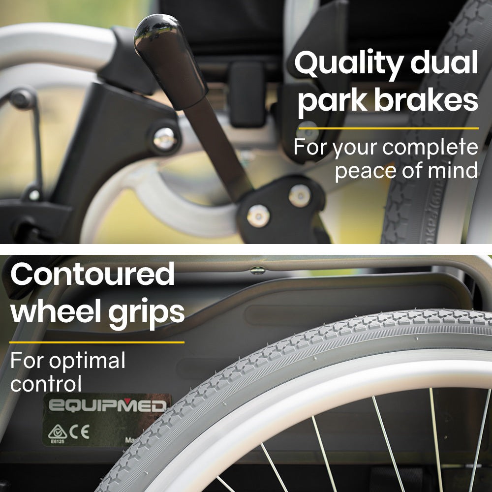 EQUIPMED 24" PORTABLE MOBILITY AID WHEELCHAIR