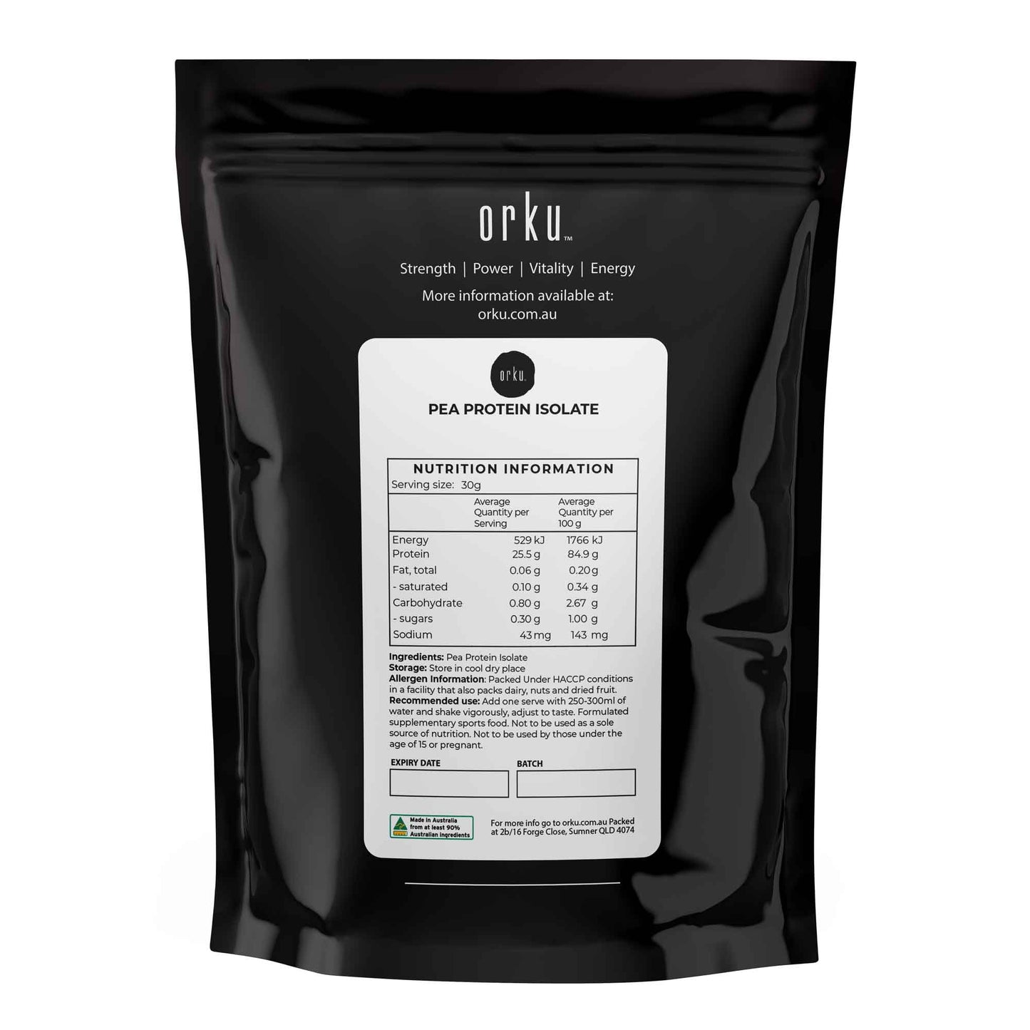 PEA PROTEIN ISOLATE POWDER - PLANT BASED SHAKE SUPPLEMENT
