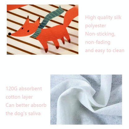 Refreshing Avocado Pet Scarf Three-Layer Thickened Waterproof Saliva Towel - Size Xl