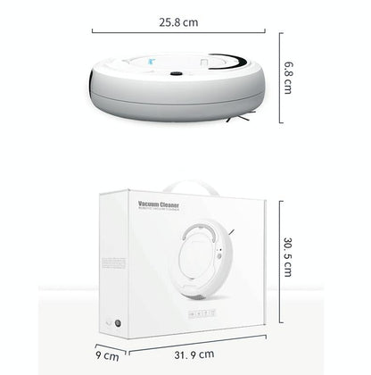 Smart 3-in-1 Robot Vacuum with Wet / Dry Mopping - Rechargeable & Auto Cleaning - Black - White