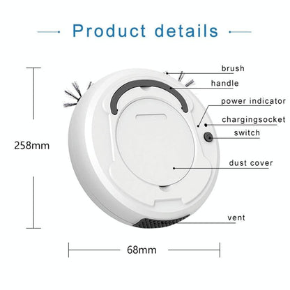 Smart 3-in-1 Robot Vacuum with Wet / Dry Mopping - Rechargeable & Auto Cleaning - Black - Black