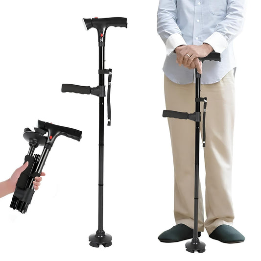 COLLAPSIBLE WALKING STICK WITH LED & ALARM