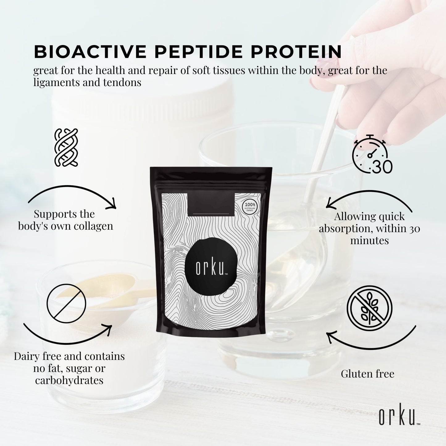 COLLAGEN POWDER - BOVINE HYDROLYSATE PROTEIN PEPTIDE SUPPLEMENT