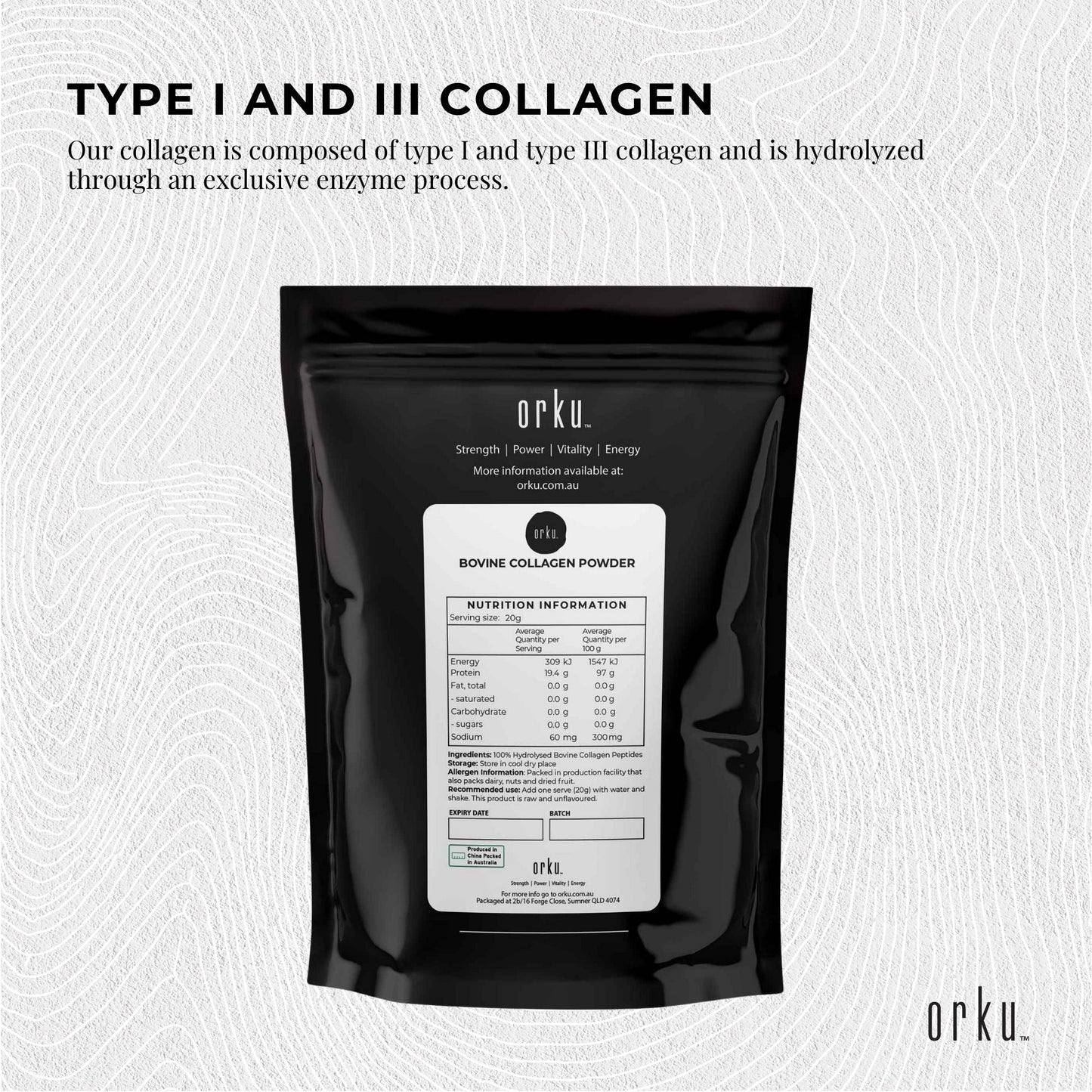 COLLAGEN POWDER - BOVINE HYDROLYSATE PROTEIN PEPTIDE SUPPLEMENT