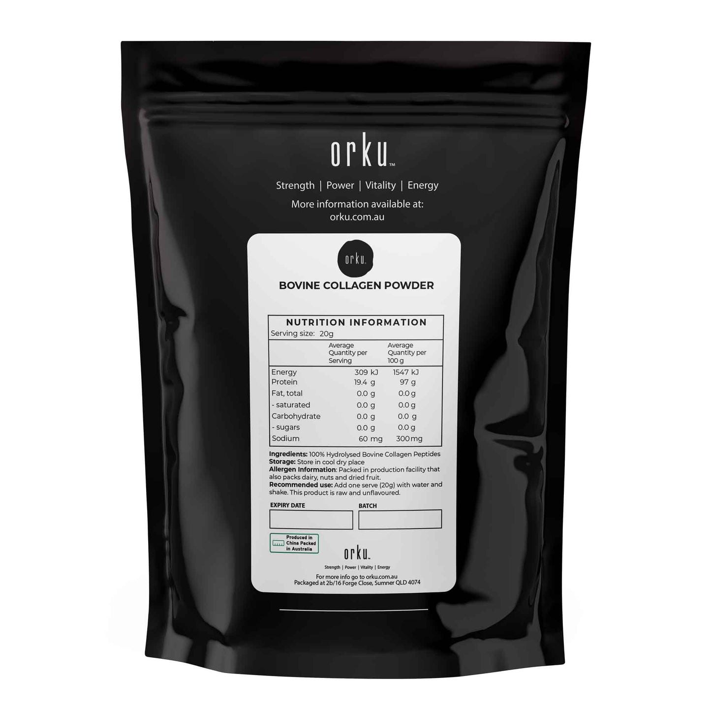 COLLAGEN POWDER - BOVINE HYDROLYSATE PROTEIN PEPTIDE SUPPLEMENT