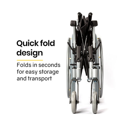 EQUIPMED 24" PORTABLE MOBILITY AID WHEELCHAIR