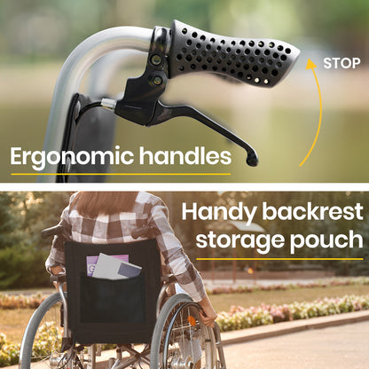 EQUIPMED 24" PORTABLE MOBILITY AID WHEELCHAIR