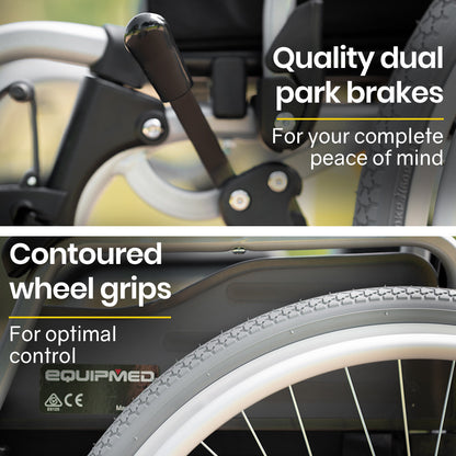 EQUIPMED 24" PORTABLE MOBILITY AID WHEELCHAIR